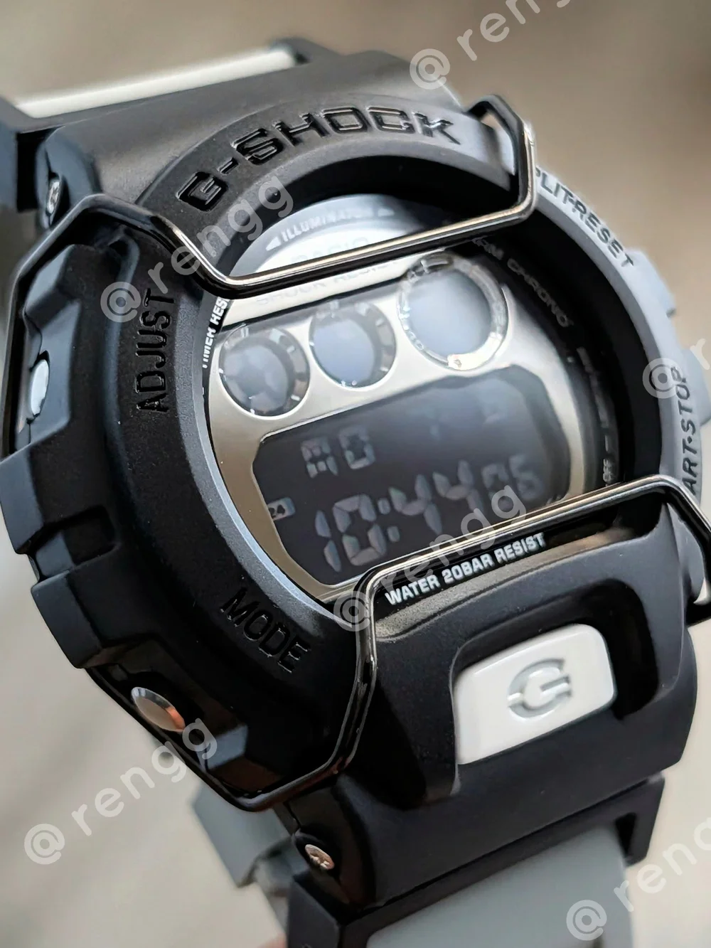 G-Shock Black and White Digital Sports Watch Alarm Negative Display